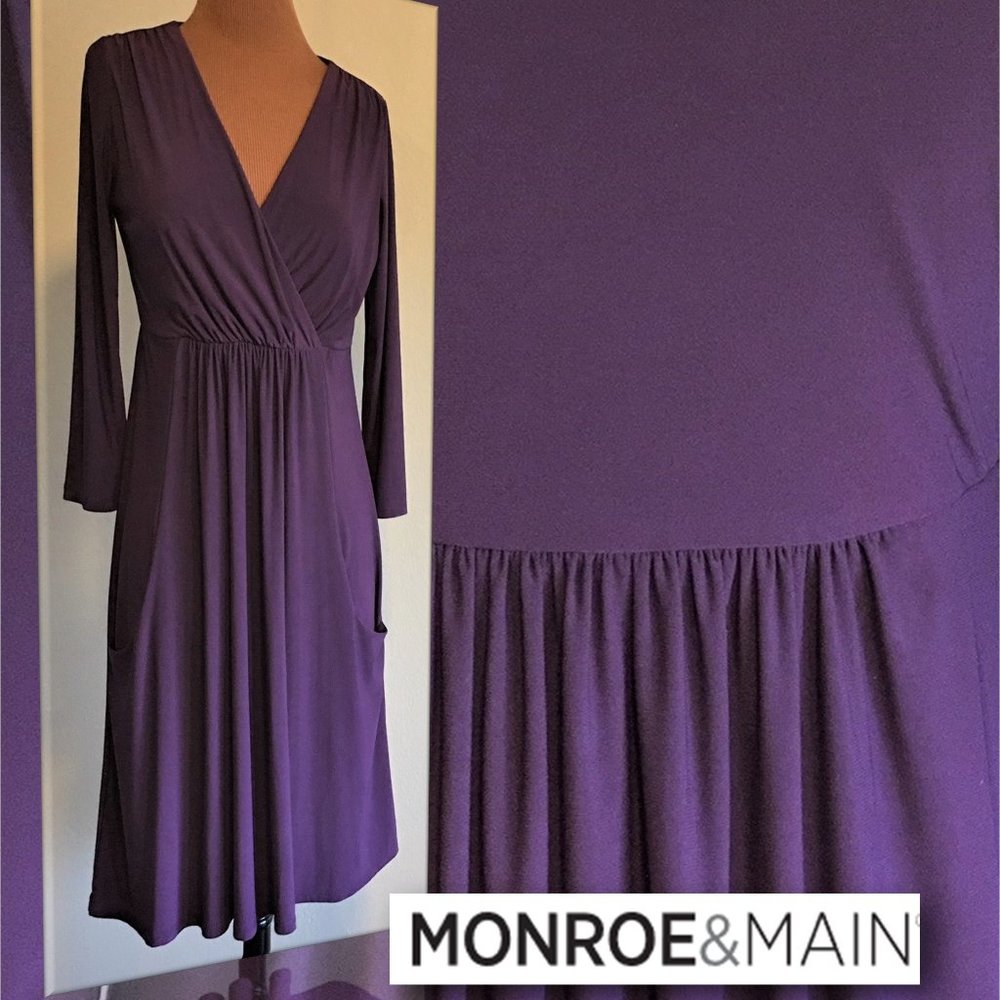 MONROE & MAIN Pocket Surplice Dress  |  Small